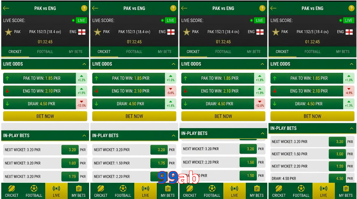 Game list for 99Ab bet section
